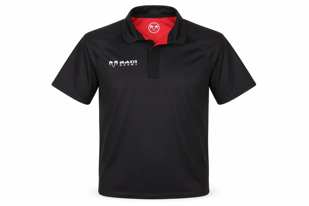 RAM Mens Black Striped   Polo Size S