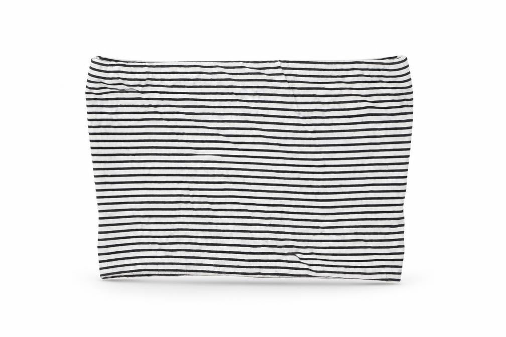 Front view of Primark women’s black striped cropped t-shirt, size XS