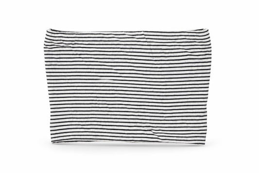 Front view of Primark women’s black striped cropped t-shirt, size XS