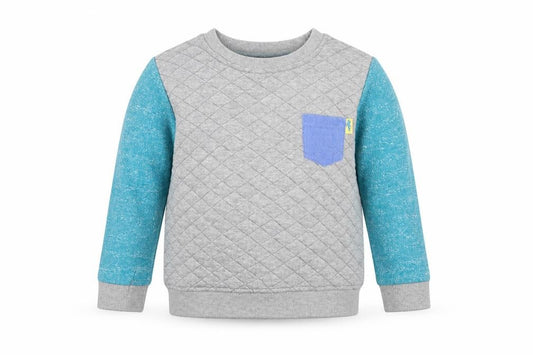 Front view of M&Co boys’ grey pullover sweatshirt, size 2-3, years