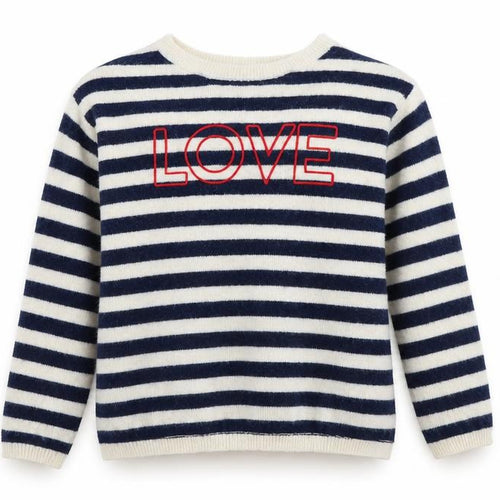 H&M Girls Blue Striped  Pullover Jumper Size 10-11 Years  - LOVE