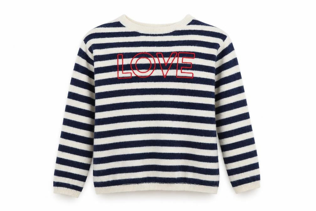H&M Girls Blue Striped  Pullover Jumper Size 10-11 Years  - LOVE