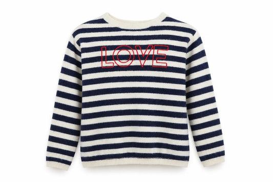 H&M Girls Blue Striped  Pullover Jumper Size 10-11 Years  - LOVE