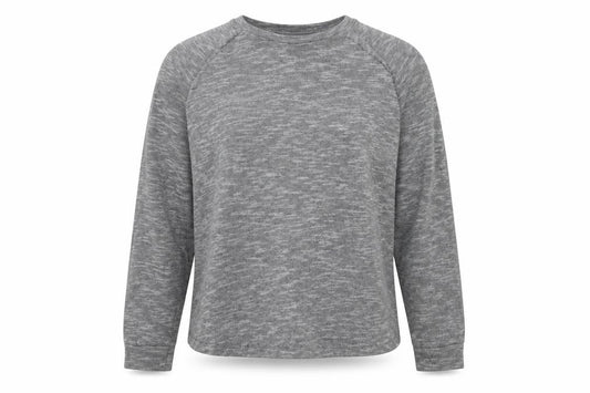 Front view of ASOS women’s grey knit jumper, size UK 12