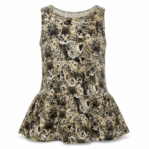 H&M Girls Beige   Shift  Size 18-24 Months  - Cat Dress