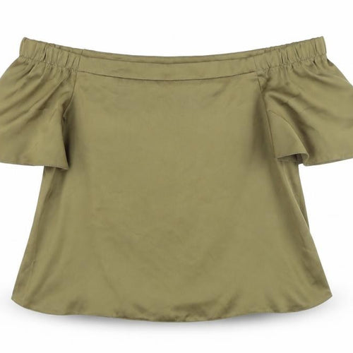 New Look Womens Green  Satin Basic Blouse Size 10