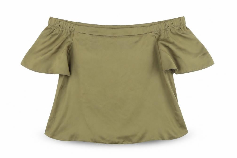 New Look Womens Green  Satin Basic Blouse Size 10