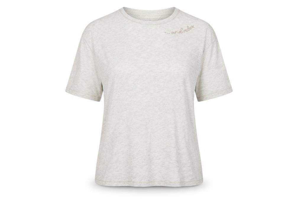 Marks and Spencer Womens Ivory Solid Jersey Top Pyjama Top Size 8  - & Relax