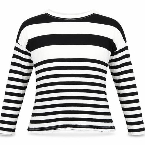 Topshop Womens White Striped  Basic T-Shirt Size 6