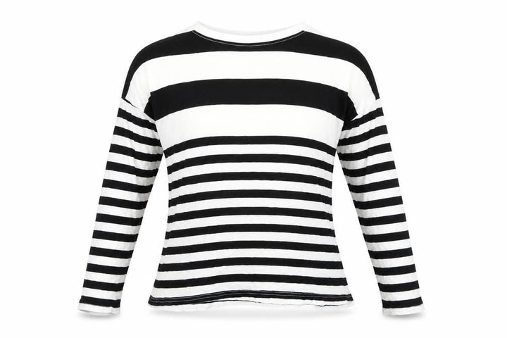 Topshop Womens White Striped  Basic T-Shirt Size 6