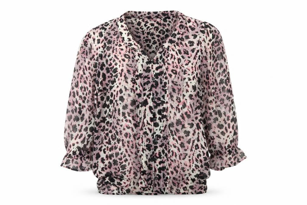 Front view of Next women’s multicoloured animal print tunic blouse, size UK 10