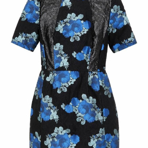 Topshop Womens Black Floral  Shift  Size 6
