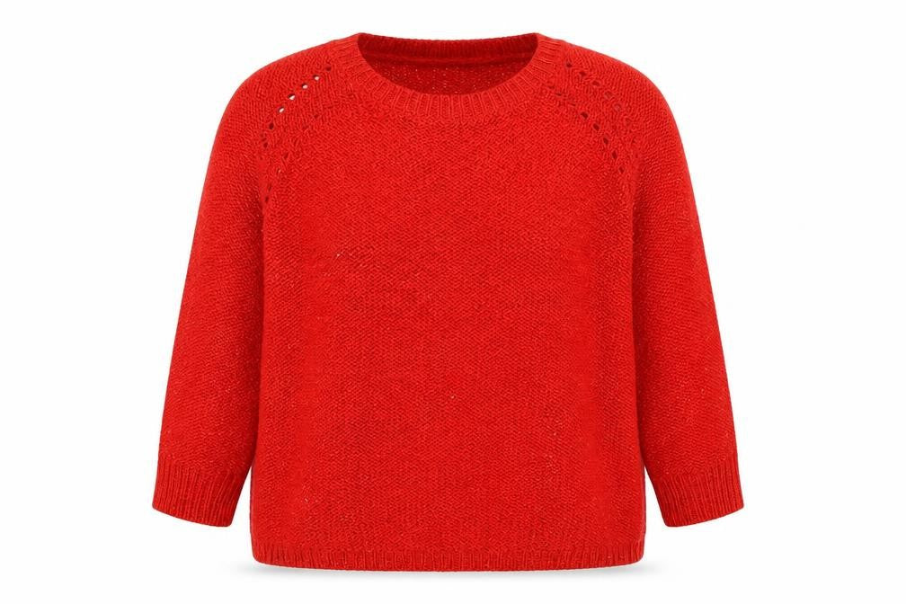 Pebble Bay Womens Red  Knit Pullover Jumper Size M