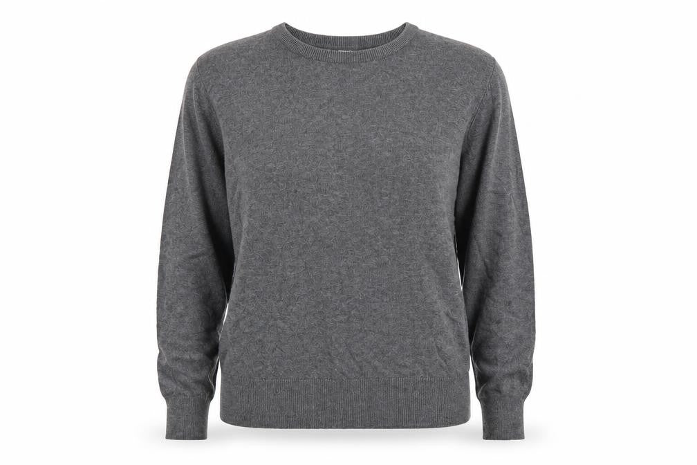 Front view of H&M women’s grey knit jumper, size M