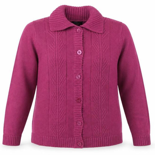 BM Womens Purple  Knit Cardigan Jumper Size M