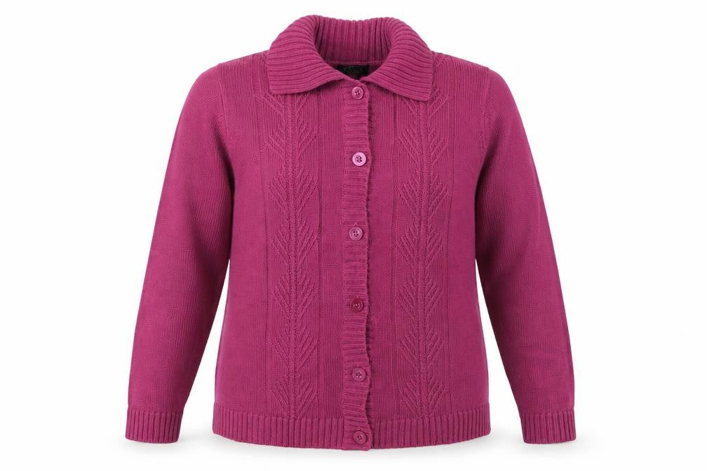 BM Womens Purple  Knit Cardigan Jumper Size M