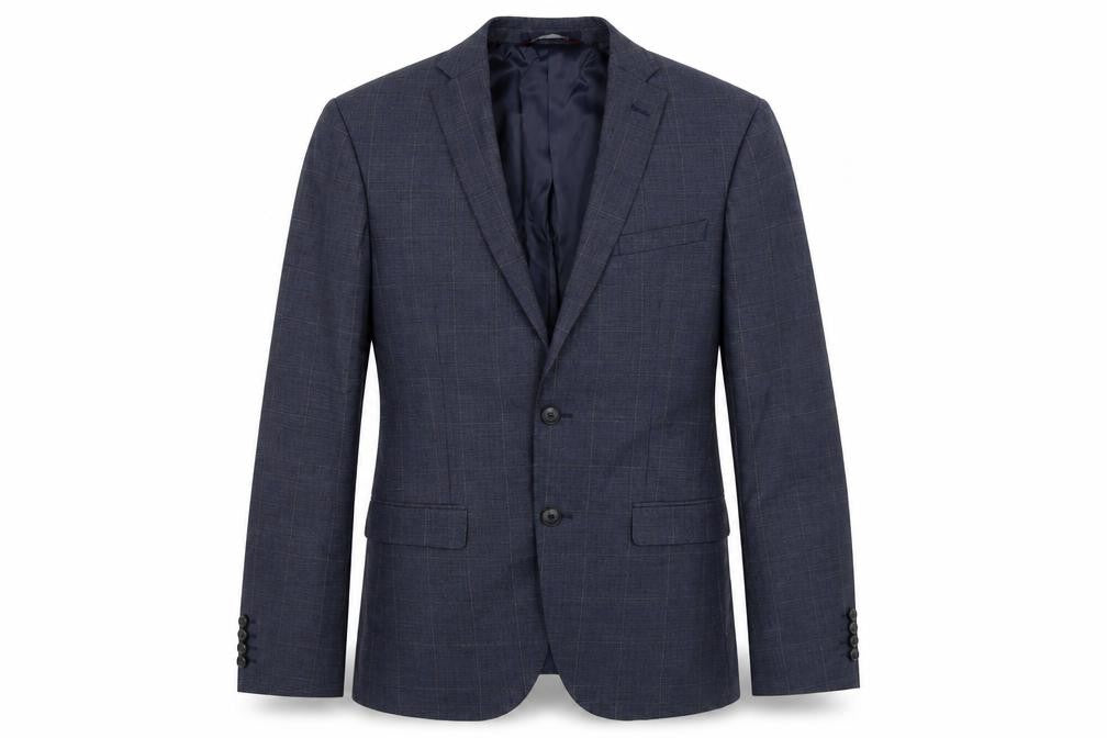Marks and Spencer Mens Blue Check  Jacket Suit Jacket Size 36