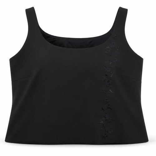 Condici Womens Black Floral  Cropped Tank Size 16