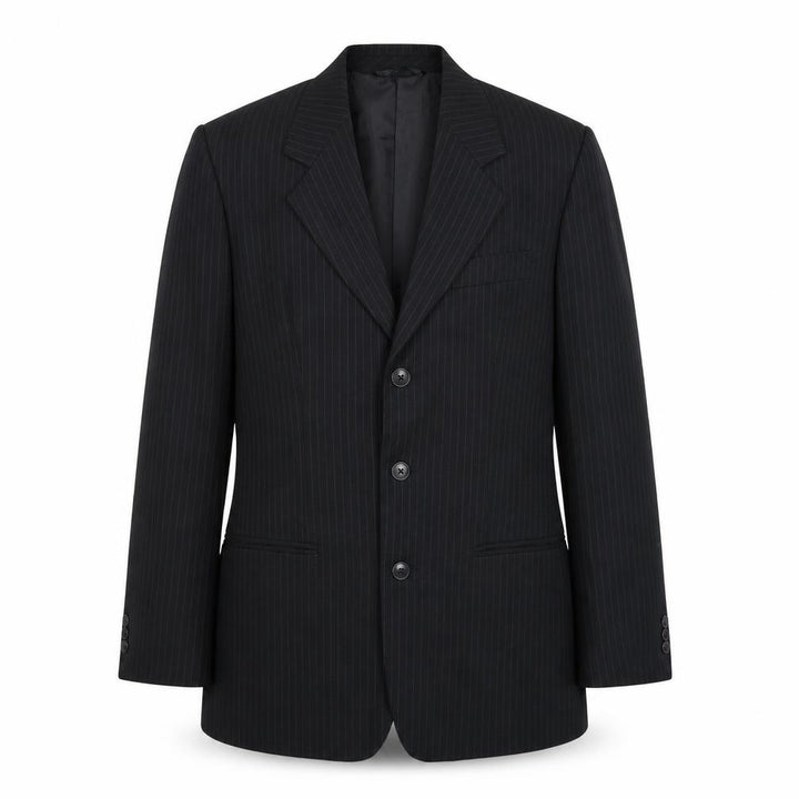 James Mens Black Striped Jacket Suit Jacket Size 38