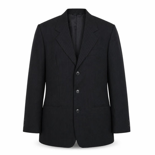 Front view of James men’s black striped jacket suit jacket, size 38