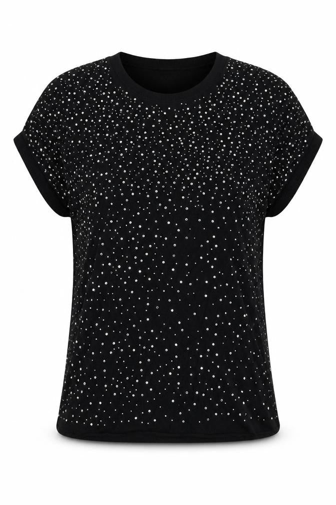 Tezenis Womens Black Polka Dot  Basic T-Shirt Size M