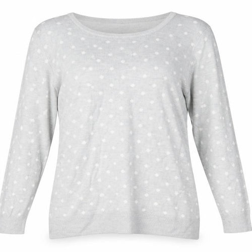 Preworn Womens Grey Polka Dot  Pullover Jumper Size 16