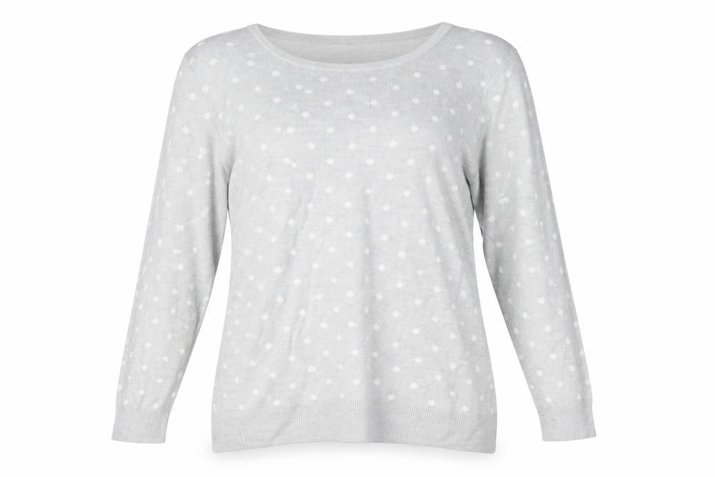 Preworn Womens Grey Polka Dot  Pullover Jumper Size 16