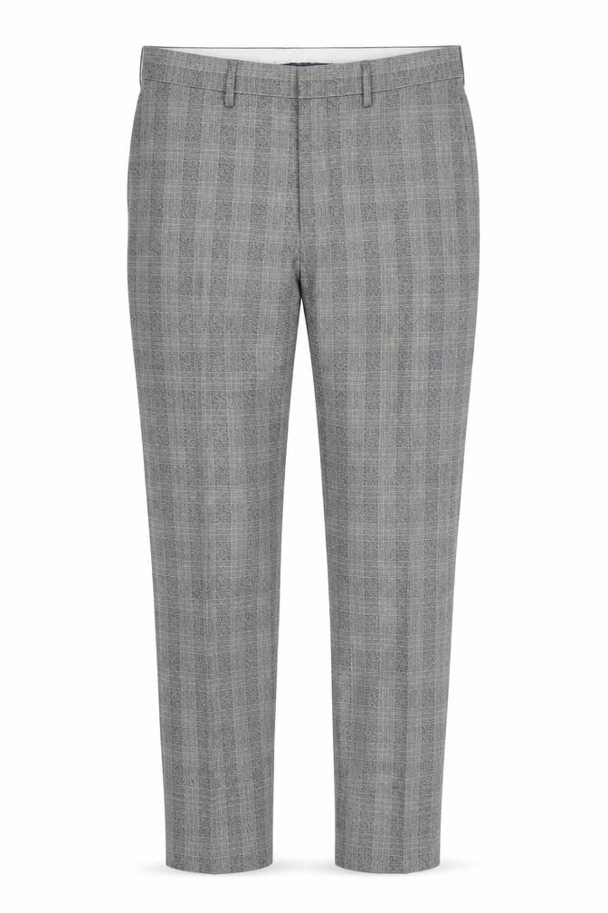 Marks and Spencer Mens Grey Check  Trousers  Size 30 L33 in