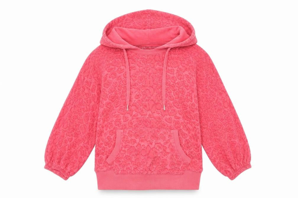 Internationale Womens Pink Animal Print  Pullover Hoodie Size 8