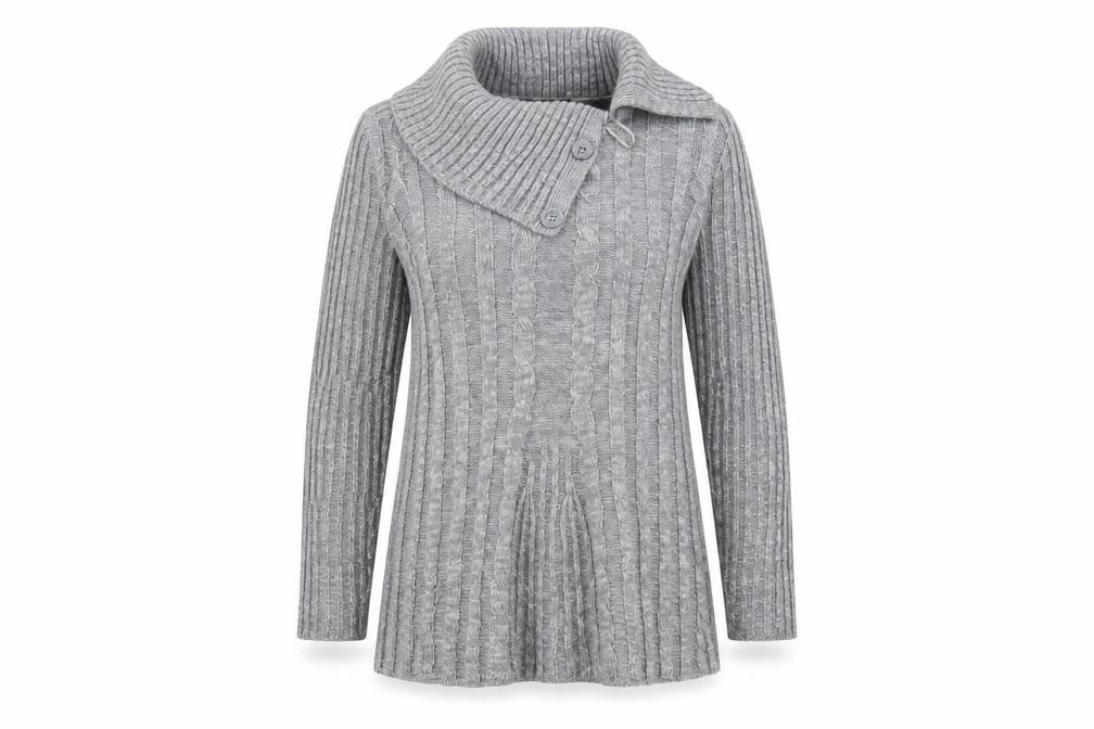 Bonmarché Womens Grey  Knit Pullover Jumper Size S