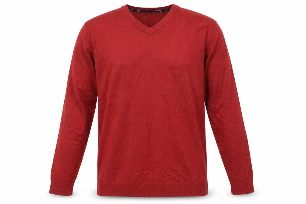M&Co Mens Red  Knit Pullover Jumper Size L