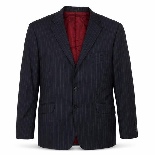 Preworn Mens Blue Striped  Jacket Suit Jacket Size 42