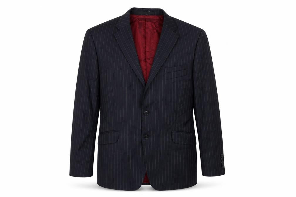Preworn Mens Blue Striped  Jacket Suit Jacket Size 42