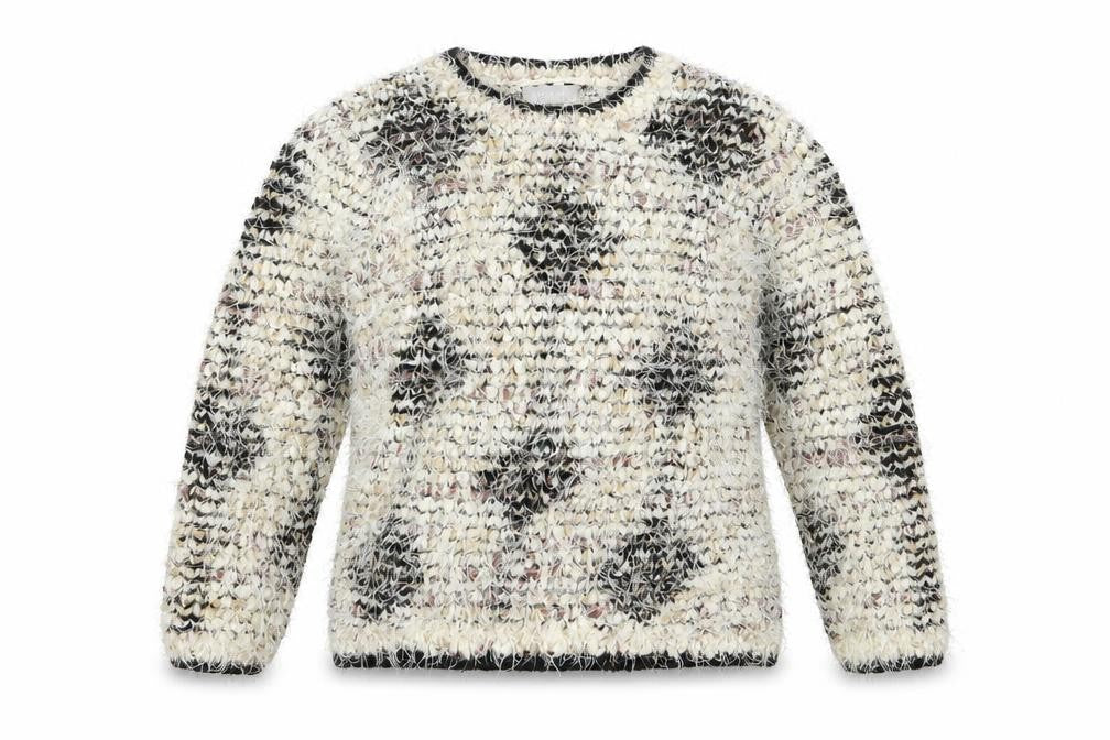 Matalan Girls Beige Argyle/Diamond Knit Pullover Jumper Size 8-9 Years