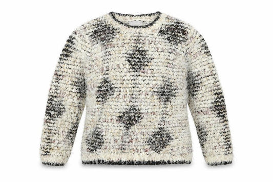 Matalan Girls Beige Argyle/Diamond Knit Pullover Jumper Size 8-9 Years