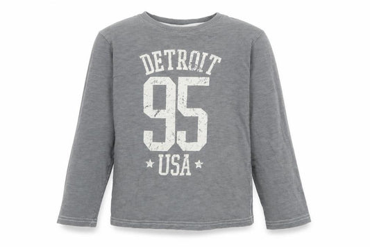 Front view of Next boys’ grey jersey basic t-shirt, size 8, years - detroit