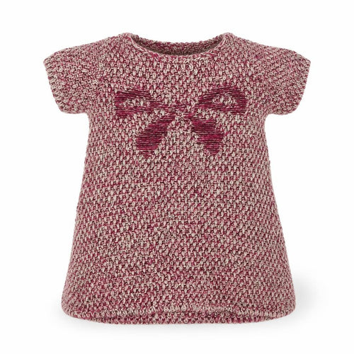 Zara Girls Pink Geometric Knit Jumper Dress  Size 6-9 Months  - Bow