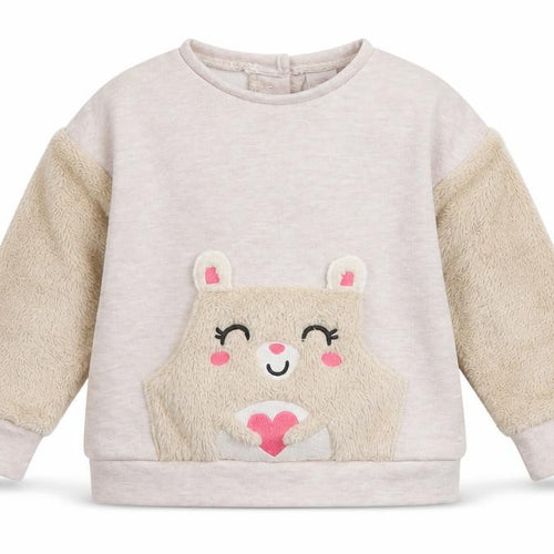 LC Waikiki Girls Ivory  Jersey Pullover Jumper Size 6-9 Months  - Bear