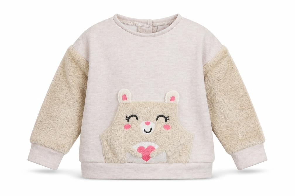 LC Waikiki Girls Ivory  Jersey Pullover Jumper Size 6-9 Months  - Bear