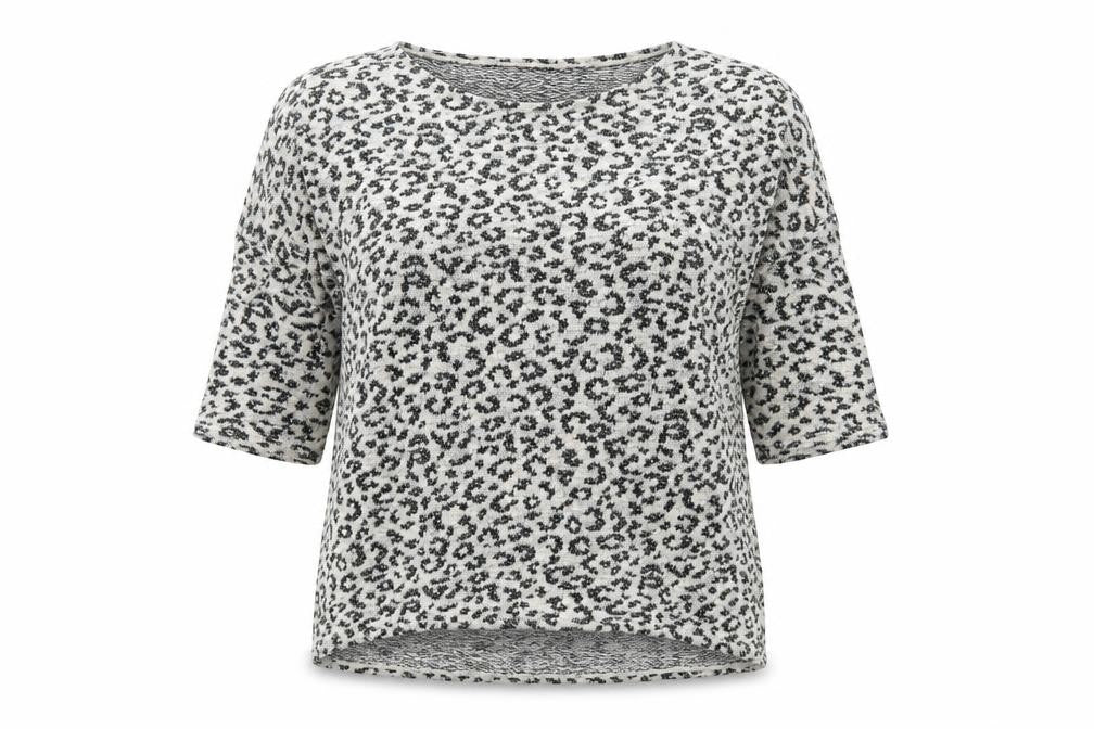 Divided Womens Beige Animal Print Knit Pullover Jumper Size M