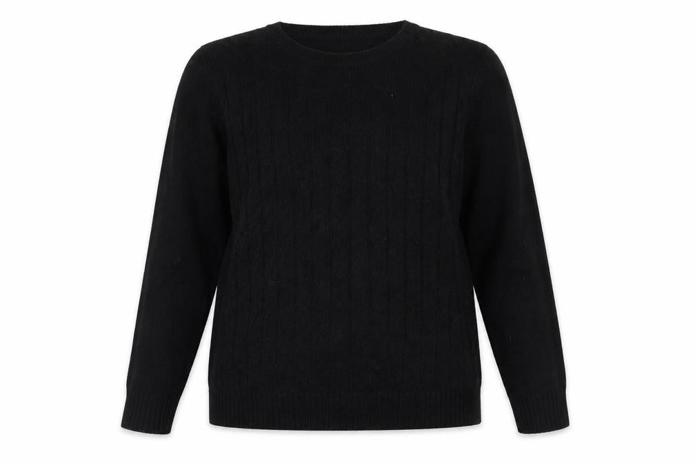 White Stag Womens Black  Knit Pullover Jumper Size L