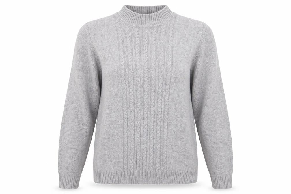 EWM Womens Grey  Knit Pullover Jumper Size S