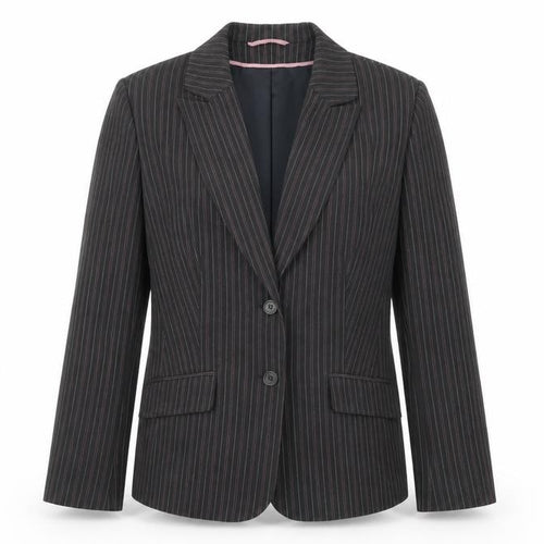 Berkertex Womens Black Striped  Jacket Suit Jacket Size 14