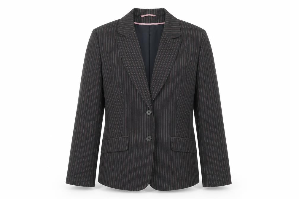 Berkertex Womens Black Striped  Jacket Suit Jacket Size 14