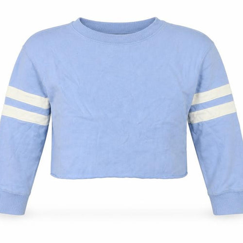 Miss Selfridge Womens Blue  Jersey Pullover Sweatshirt Size 8  - Cropped