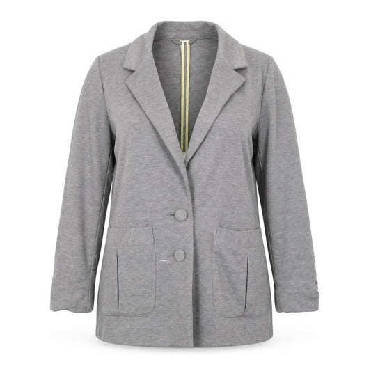 Front view of DENIM CO women’s grey jacket, size UK 8