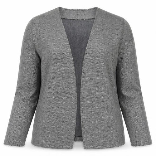 Weekends Womens Grey Herringbone  Cardigan Jumper Size M
