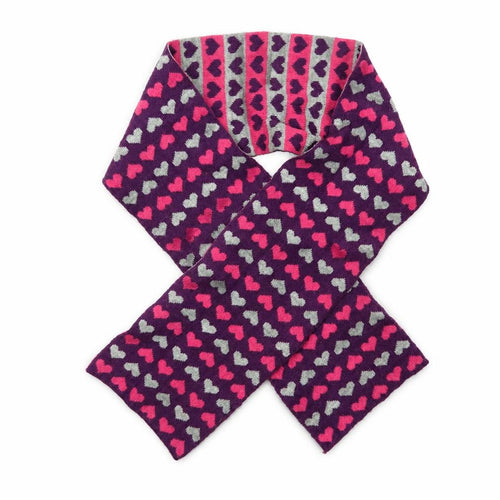 Preworn Girls Purple Geometric  Rectangle Scarf Scarves & Wraps One Size  - Love Hearts