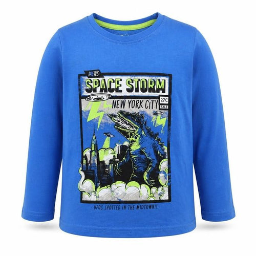 Rebel Boys Blue   Basic T-Shirt Size 4-5 Years  - Space Storm