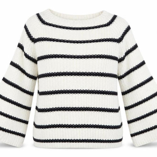 Marks and Spencer Womens Beige Striped Knit Pullover Jumper Size M